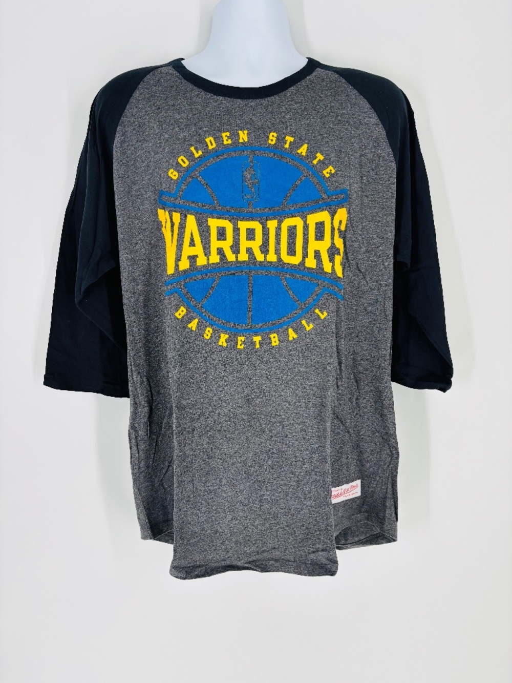 NWT Mens Mitchell & Ness Golden State Warriors 3/4 Sleeve NBA Shirt Size: XL